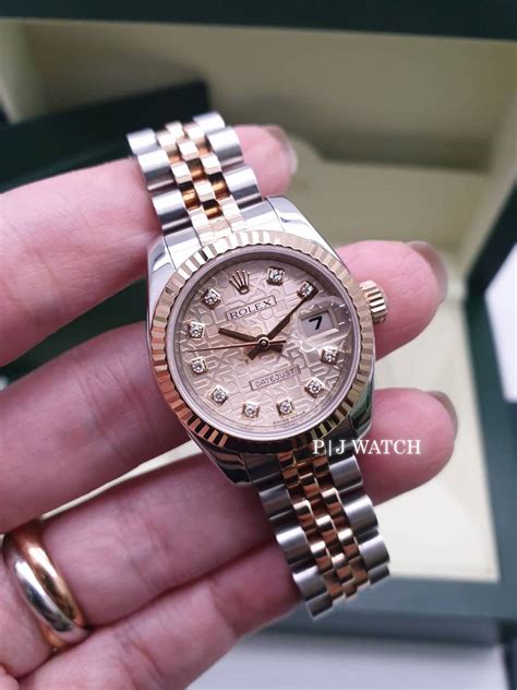 rolex lady pink gold ราคา|rolex lady datejust gold.